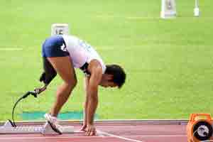 Stock image of disabled runner